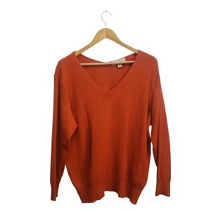 PHILOSOPHY REPUBLIC Orange V-neck Sweater Blouse sz. 1X